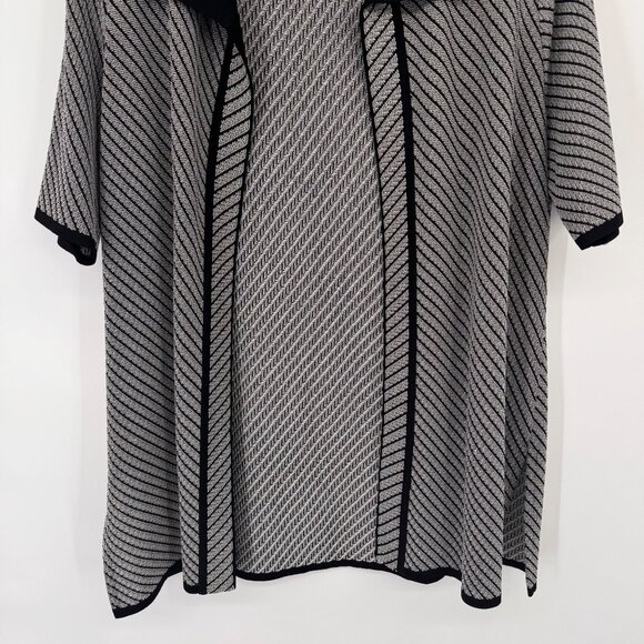 Exclusively Misook Womens Black pattern Open Cardigan jacket size large - Picture 4 of 14